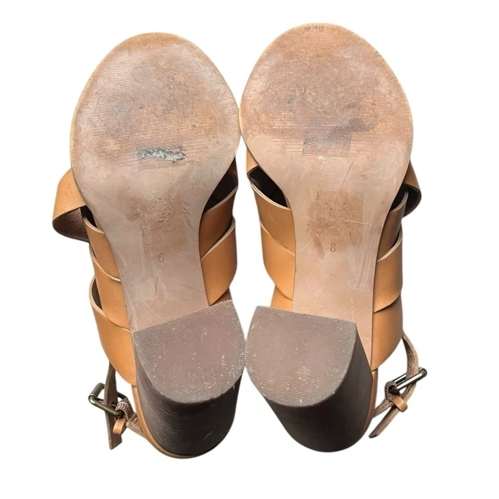 Madewell Woven High Heel Sandals / dessert camel size 8.